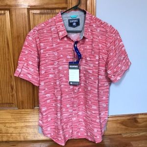 Seapointe Short Sleeve Button-Up in Red